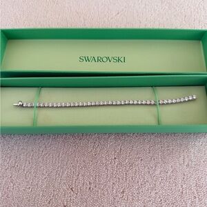 Swarovski Silver Crystal Line Bracelet in Clear Stones